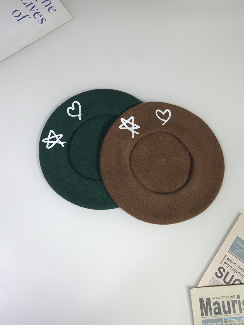 THE HAT-P韓國代購女士新款推薦真品熱賣休閑帽子刺繡貝雷THE HAT帽子