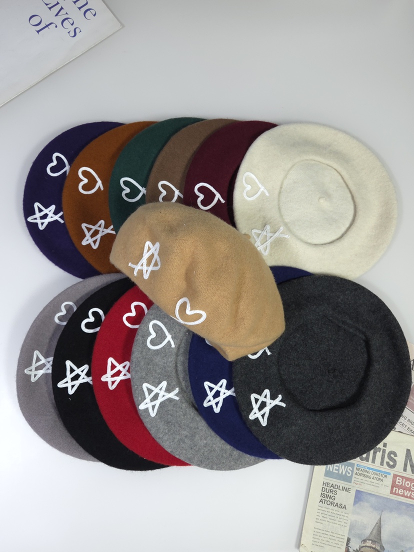 THE HAT-P韓國代購女士新款推薦真品熱賣休閑帽子刺繡貝雷THE HAT帽子