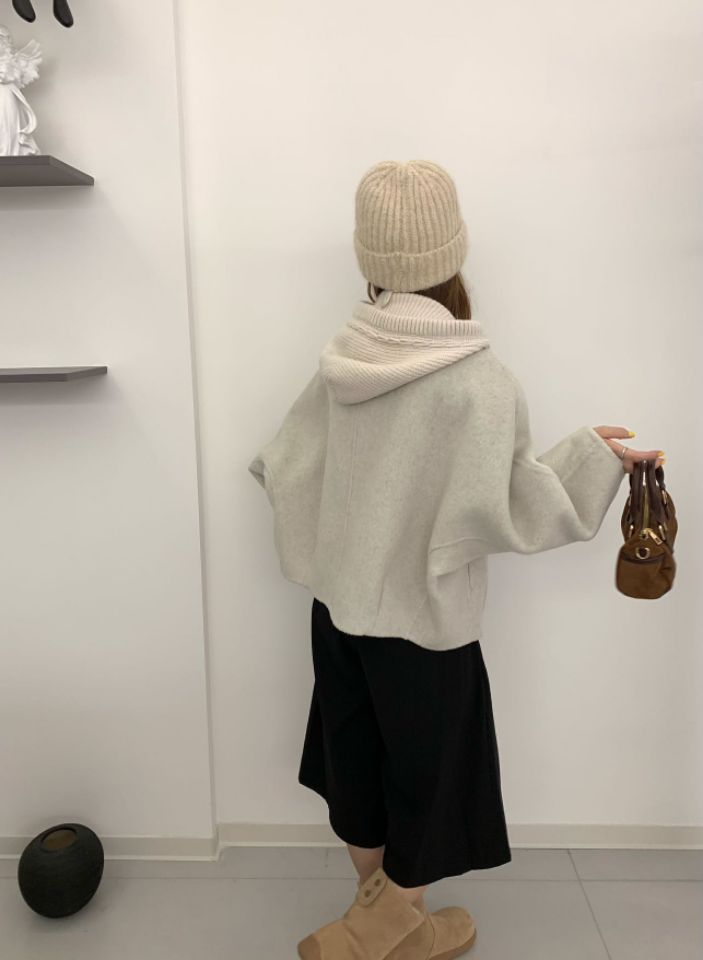 CRONG韓國代購女士新款人氣時尚休閑熱賣真品短款大衣羊毛CRONG短款大衣