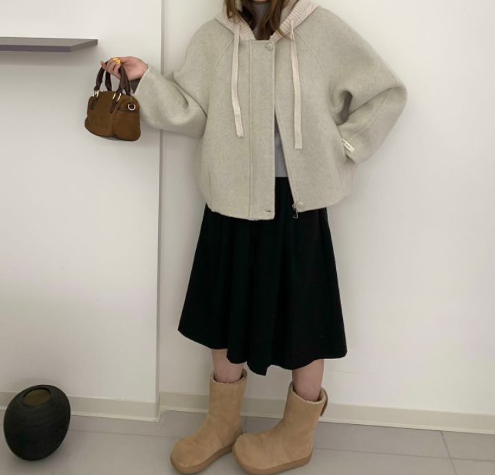 CRONG韓國代購女士新款人氣時尚休閑熱賣真品短款大衣羊毛CRONG短款大衣