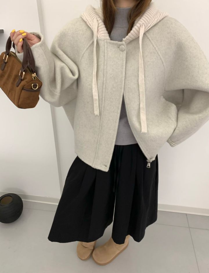CRONG韓國代購女士新款人氣時尚休閑熱賣真品短款大衣羊毛CRONG短款大衣
