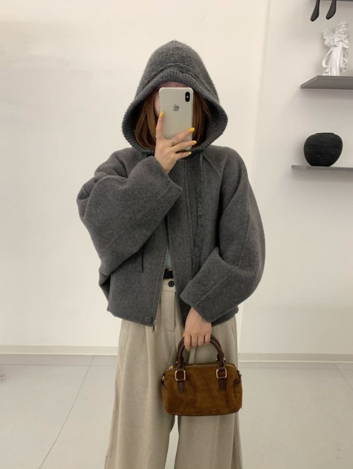CRONG韓國代購女士新款人氣時尚休閑熱賣真品短款大衣羊毛CRONG短款大衣