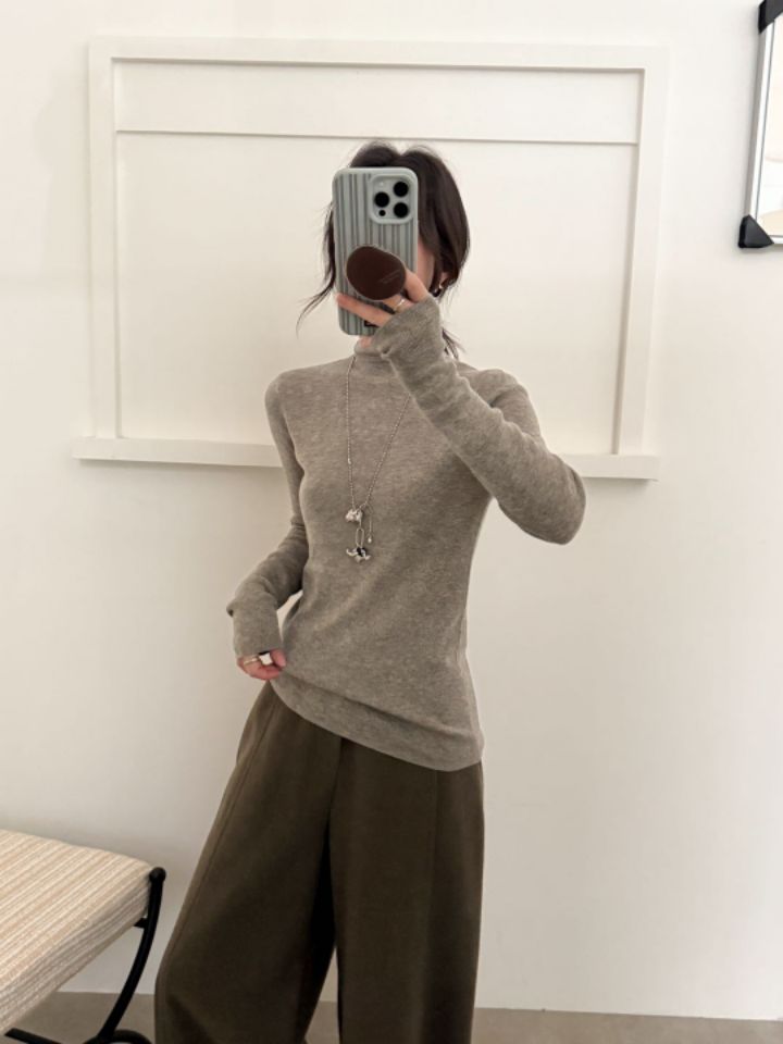 CRONG東大門直郵女士新品熱賣人氣休閑推薦長袖T恤修身高領CRONG長袖T恤