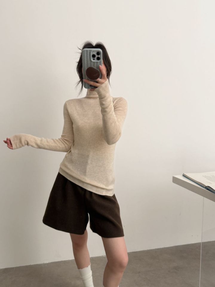 CRONG東大門直郵女士新品熱賣人氣休閑推薦長袖T恤修身高領CRONG長袖T恤圖色2