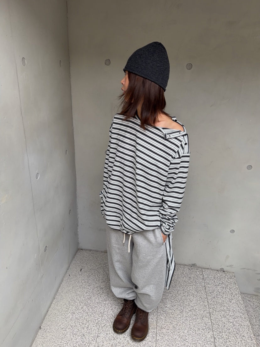 OLI EDIT韓國直郵女士新品休閑時尚推薦人氣長袖T恤條紋OLI EDIT長袖T恤