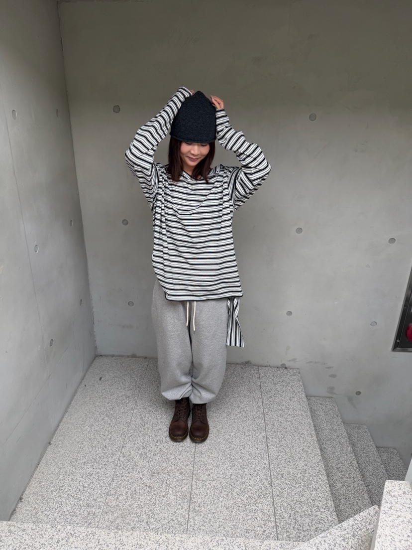 OLI EDIT韓國直郵女士新品休閑時尚推薦人氣長袖T恤條紋OLI EDIT長袖T恤