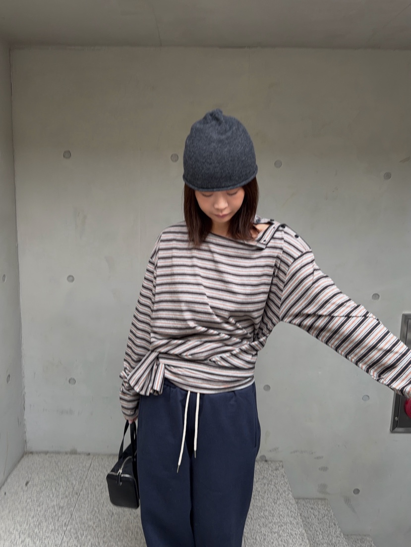 OLI EDIT韓國直郵女士新品休閑時尚推薦人氣長袖T恤條紋OLI EDIT長袖T恤