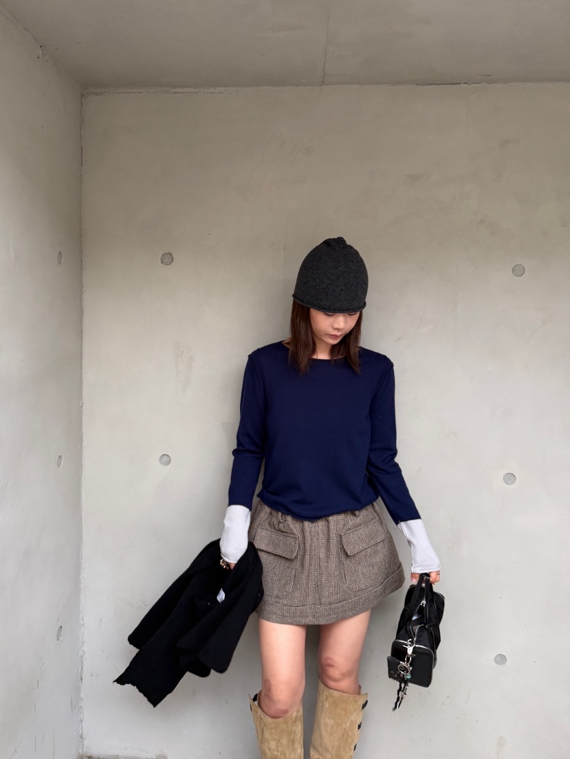 OLI EDIT東大門代購女士新品休閑真品推薦熱賣長袖T恤撞色OLI EDIT長袖T恤