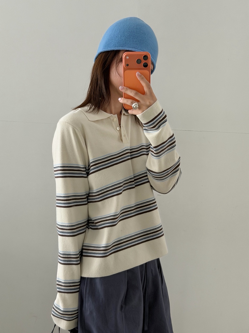 OLI EDIT東大門實拍女士新款真品人氣推薦時尚針織衫條紋OLI EDIT針織衫