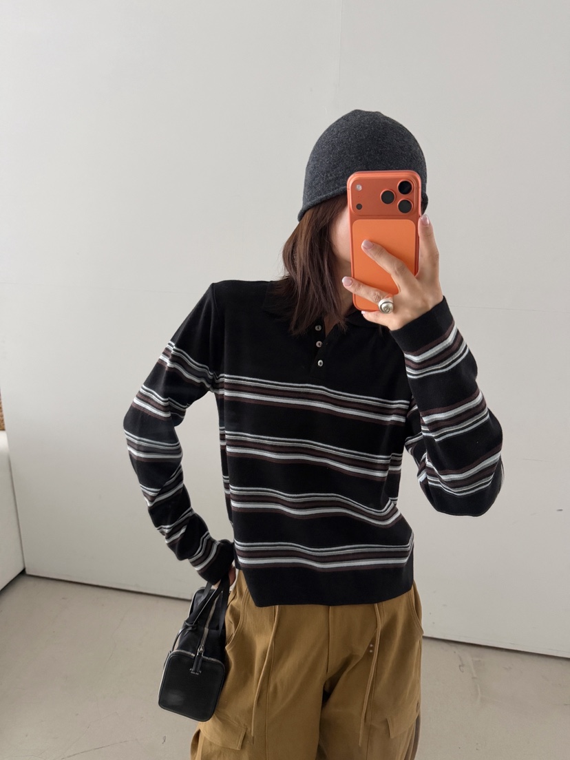 OLI EDIT東大門實拍女士新款真品人氣推薦時尚針織衫條紋OLI EDIT針織衫