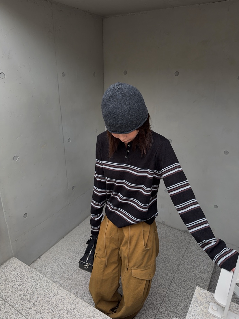 OLI EDIT東大門實拍女士新款真品人氣推薦時尚針織衫條紋OLI EDIT針織衫
