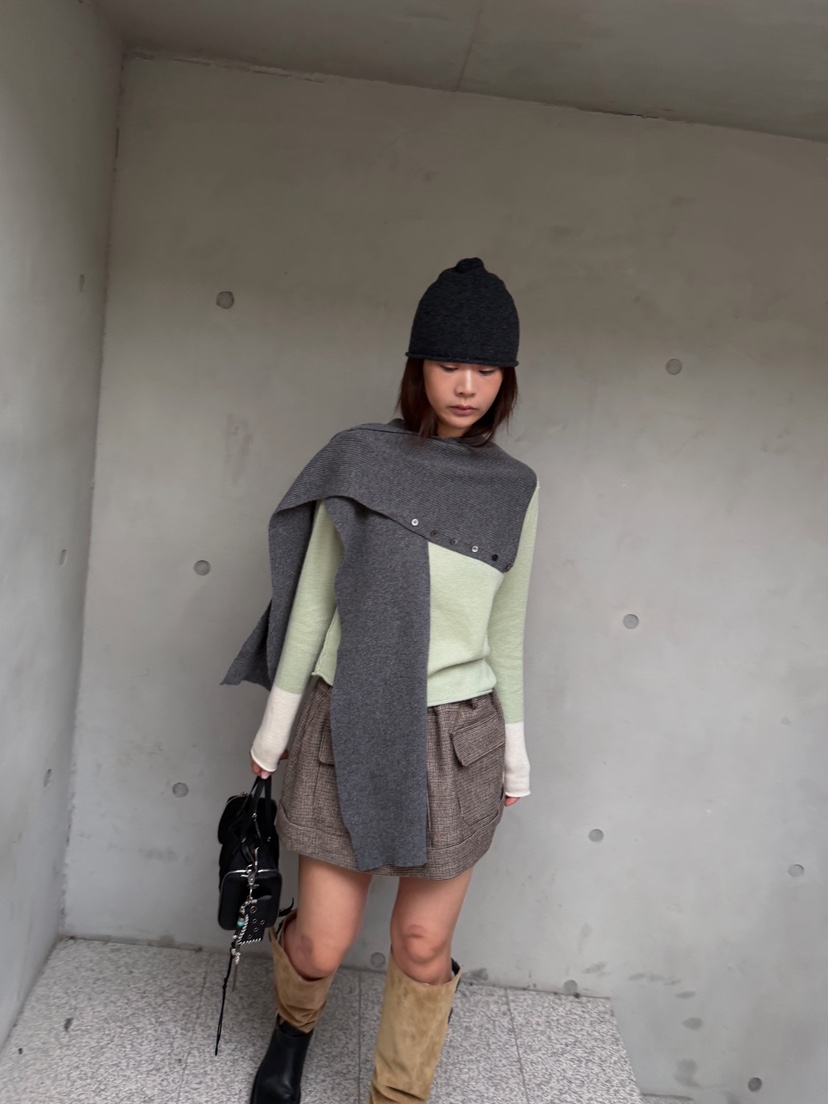 OLI EDIT韓國直郵女裝新款時尚休閑推薦真品圍巾披肩圍巾OLI EDIT圍巾/披肩