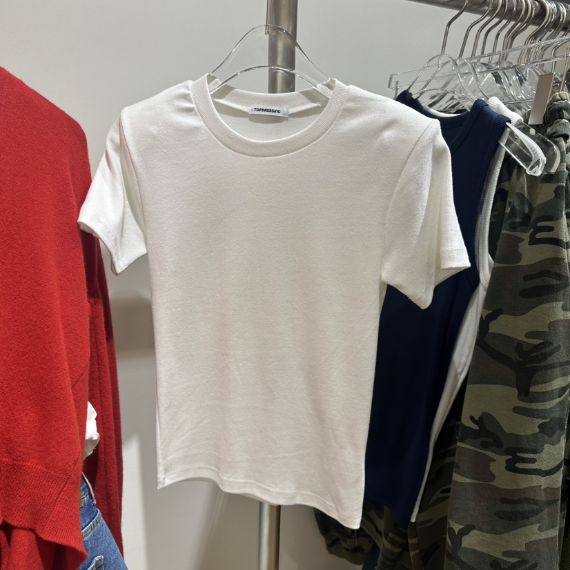 TOPDRESSING韓國直郵女士新款真品推薦人氣熱賣時尚T恤羅紋TOPDRESSINGT恤圖色1