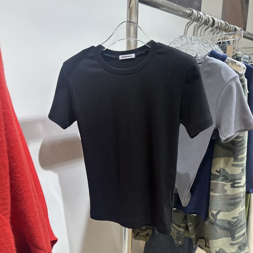 TOPDRESSING韓國直郵女士新款真品推薦人氣熱賣時尚T恤羅紋TOPDRESSINGT恤圖色4