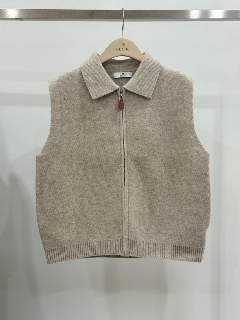BLANC-A東大門代購女裝新款熱賣推薦時尚休閑真品馬甲翻領BLANC-A馬甲圖色3