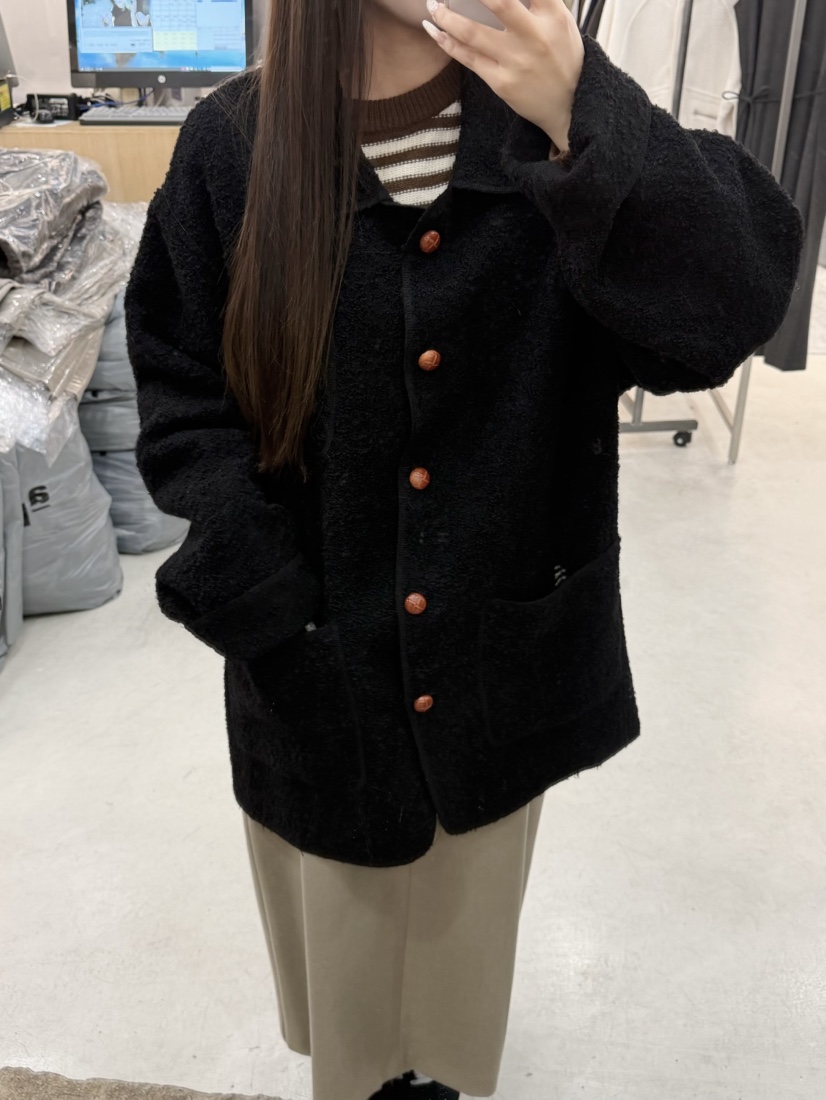 THE EYL韓國直郵女士新品人氣熱賣休閑真品時尚夾克羊駝THE EYL夾克