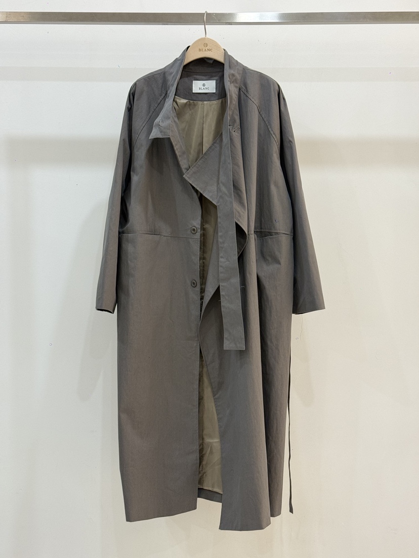BLANC-A韓國直郵女士新品熱賣休閑人氣真品長款風衣含腰帶BLANC-A長款風衣