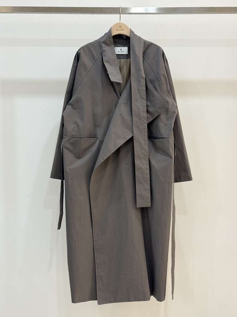 BLANC-A韓國直郵女士新品熱賣休閑人氣真品長款風衣含腰帶BLANC-A長款風衣圖色1