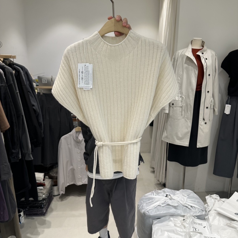 IRVINE韓國代購女裝新品真品時尚熱賣推薦休閑針織衫含繩IRVINE針織衫圖色1