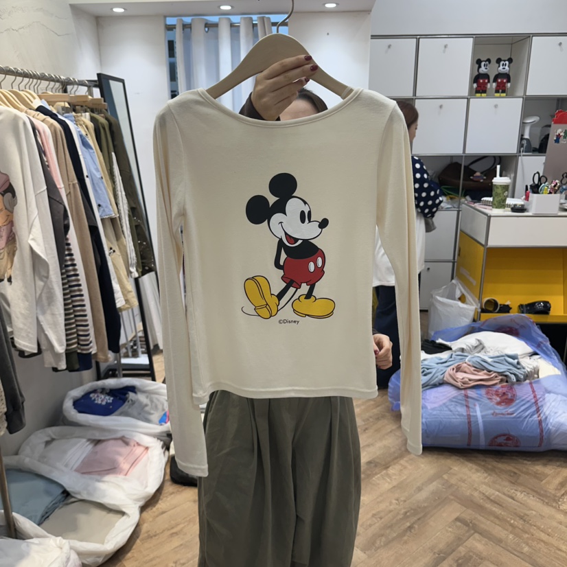 DE LINE東大門直郵女士新品時尚熱賣休閑人氣長袖T恤米奇DE LINE長袖T恤圖色1