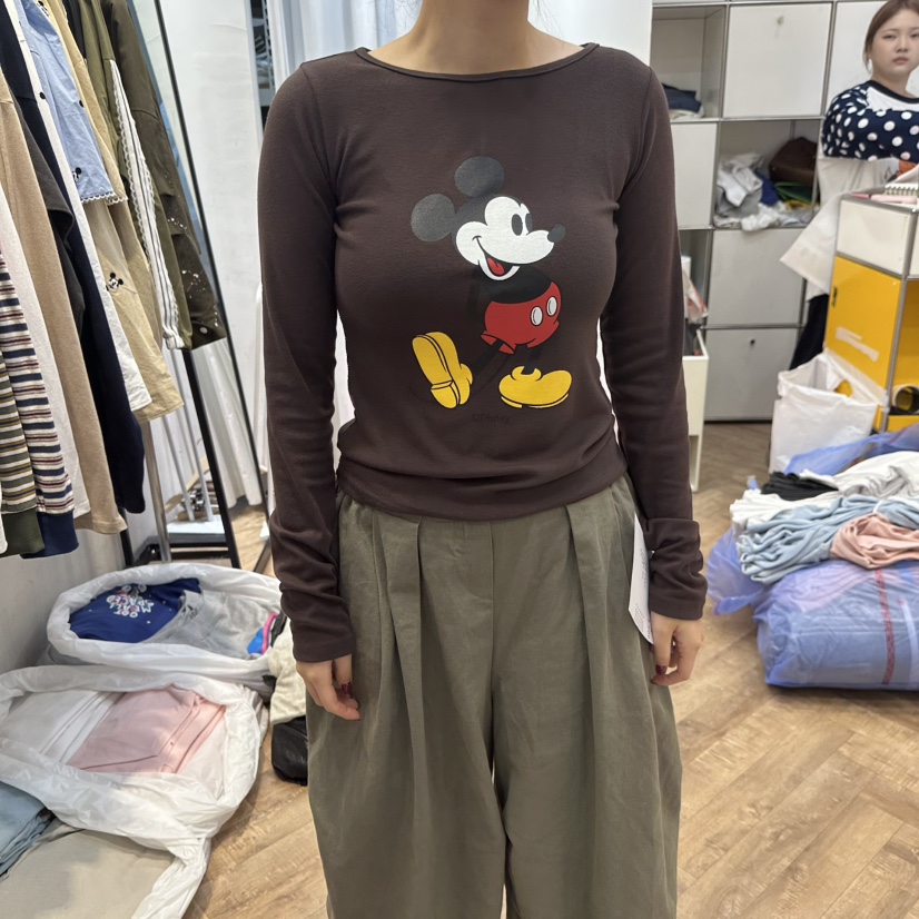 DE LINE東大門直郵女士新品時尚熱賣休閑人氣長袖T恤米奇DE LINE長袖T恤圖色3