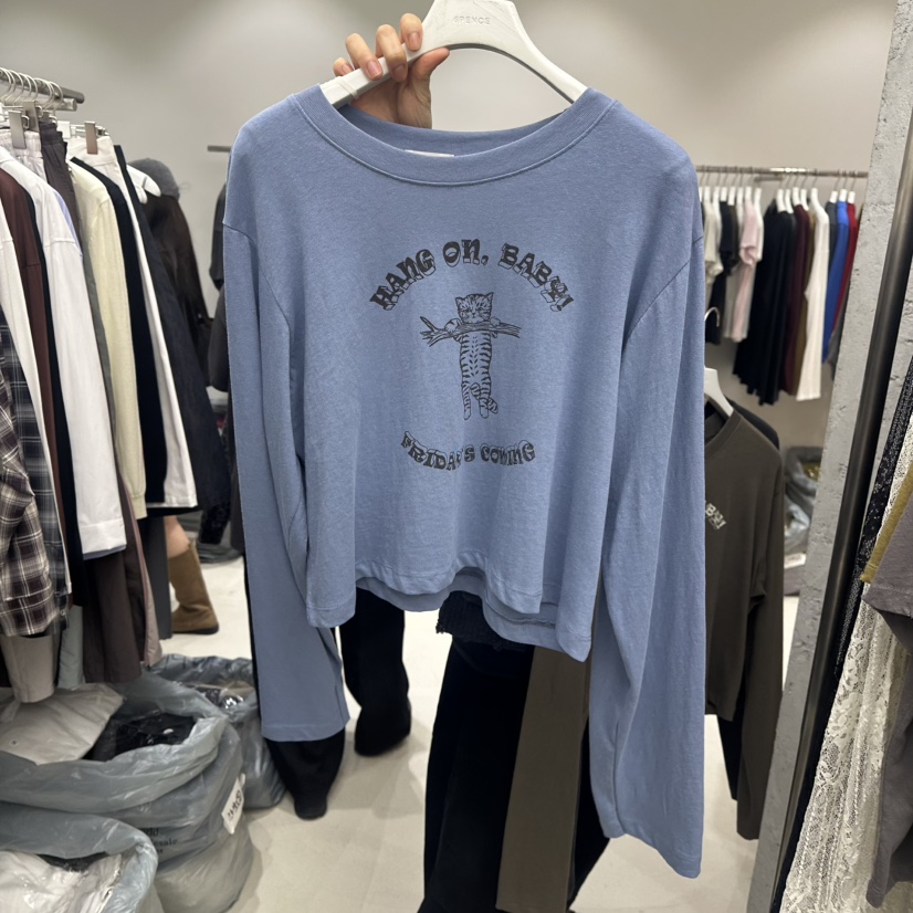 SIXTEEN東大門實拍女士新品真品推薦熱賣休閑人氣長袖T恤SIXTEEN長袖T恤圖色2