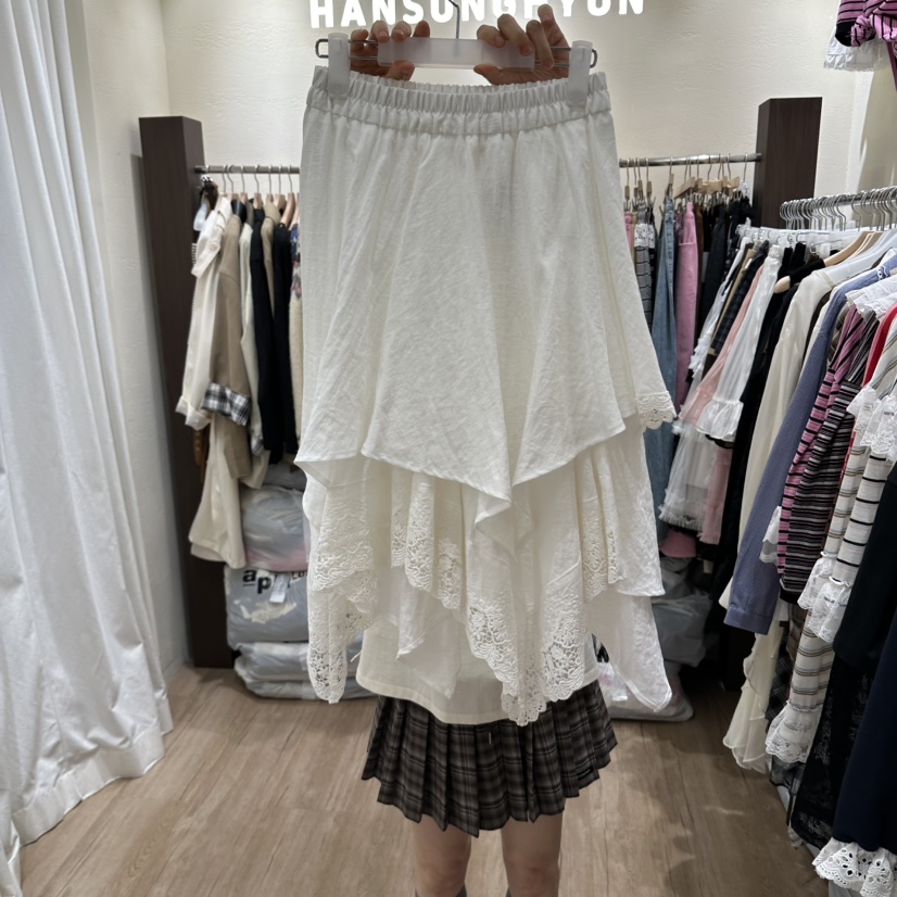 HANSUNGHYUN東大門代購女士新品真品半身裙中短裙蕾絲雙層HANSUNGHYUN半身裙/中短裙圖色1