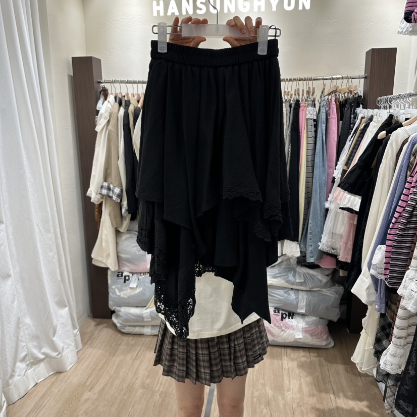 HANSUNGHYUN東大門代購女士新品真品半身裙中短裙蕾絲雙層HANSUNGHYUN半身裙/中短裙圖色2