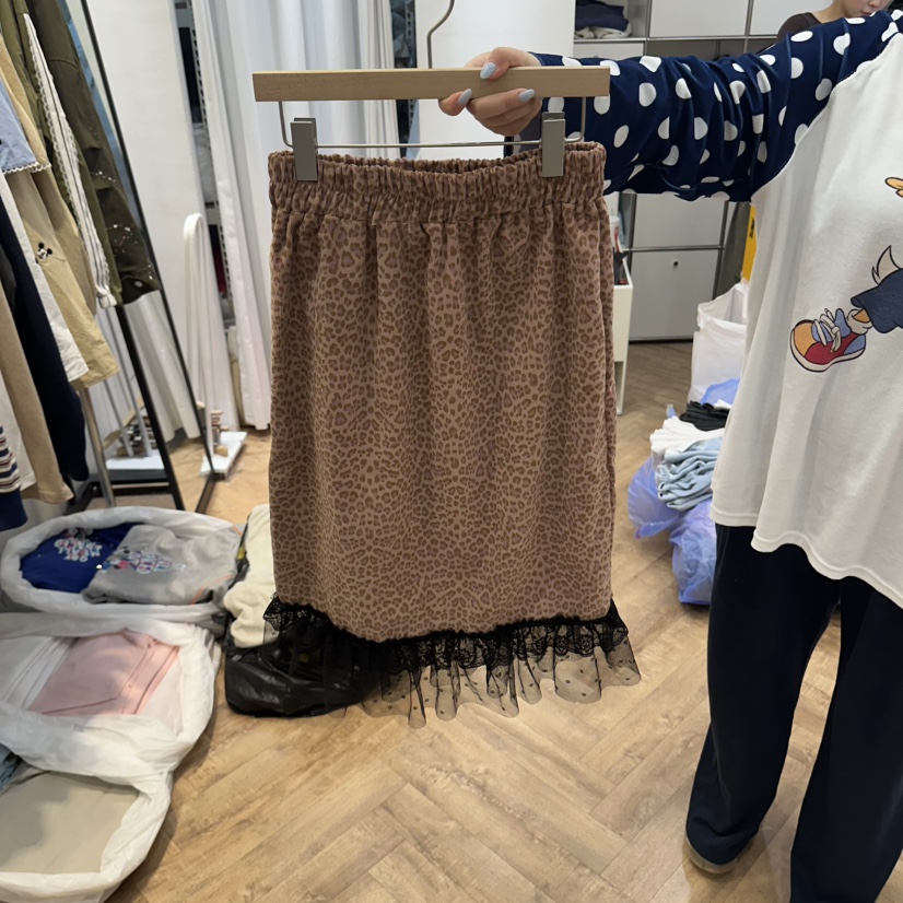 DE LINE韓國代購女士新款時尚真品休閑半身裙中短裙豹紋DE LINE半身裙/中短裙圖色2