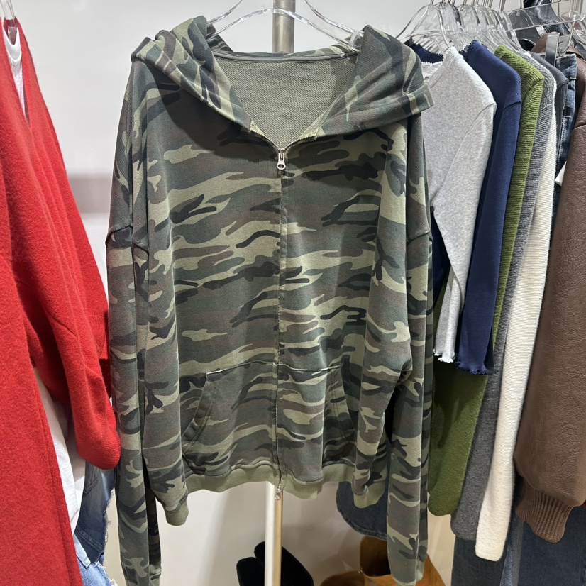 TOPDRESSING東大門直郵女士新品人氣休閑衛衣拉鏈連帽衫迷彩TOPDRESSING衛衣圖色1