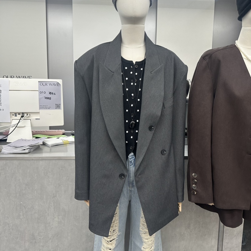OURWAVE/OUR ROOM韓國直郵女裝新品人氣熱賣真品西裝西服OURWAVE/OUR ROOM西裝/西服圖色2灰色