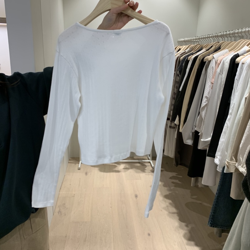 LIFFEY東大門代購女裝新品推薦休閑真品時尚人氣長袖T恤孔眼LIFFEY長袖T恤