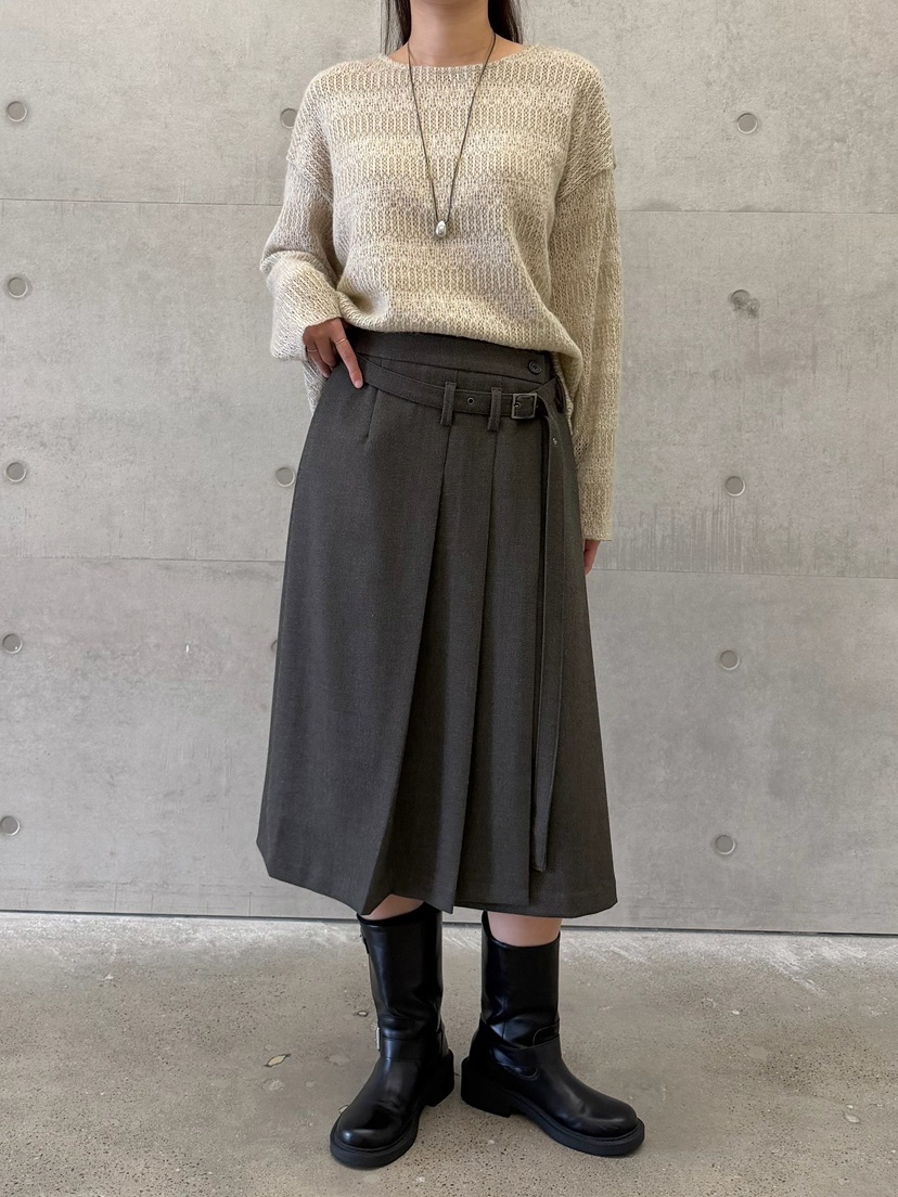 URBANE cloth韓國代購女裝新款時尚休閑半身裙中短裙系帶URBANE cloth半身裙/中短裙