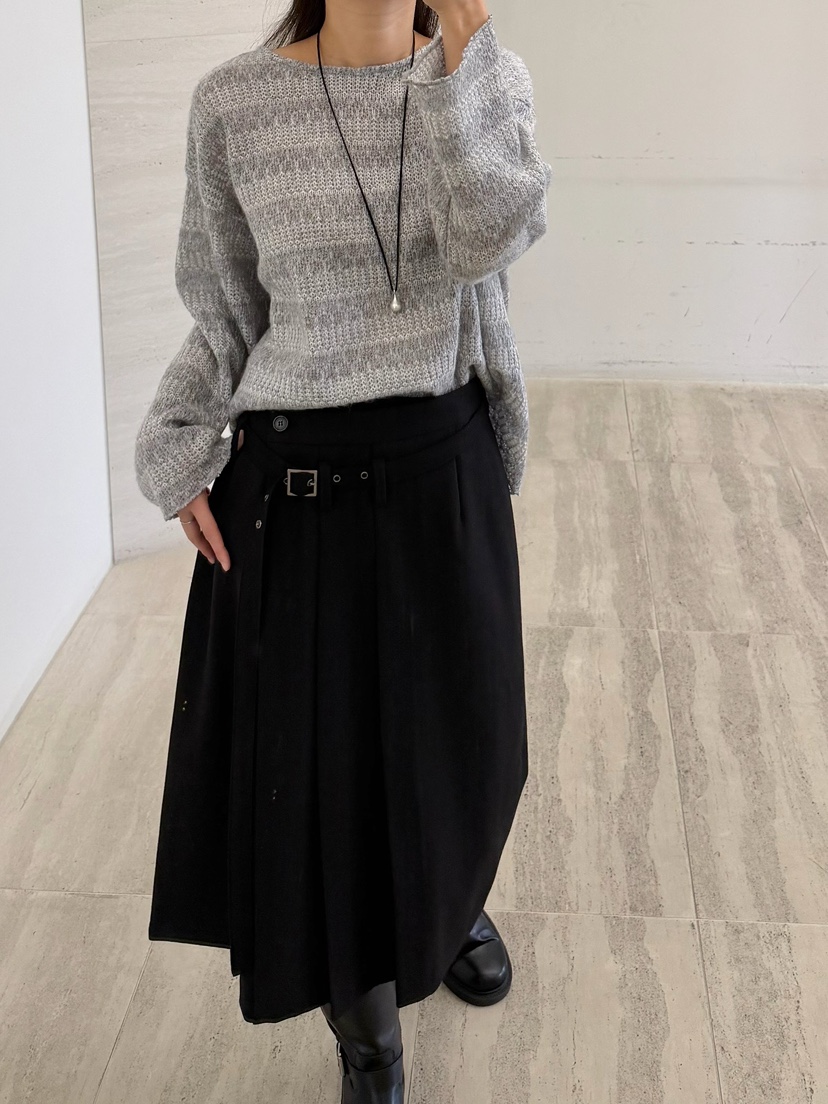 URBANE cloth韓國代購女裝新款時尚休閑半身裙中短裙系帶URBANE cloth半身裙/中短裙