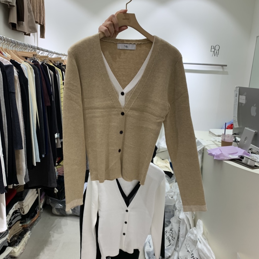 BY BOMI東大門實拍女裝新品休閑真品熱賣開衫假兩件雙層BY BOMI開衫圖色1