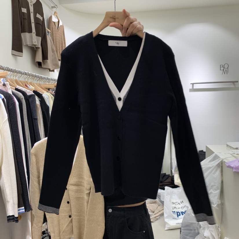 BY BOMI東大門實拍女裝新品休閑真品熱賣開衫假兩件雙層BY BOMI開衫圖色3