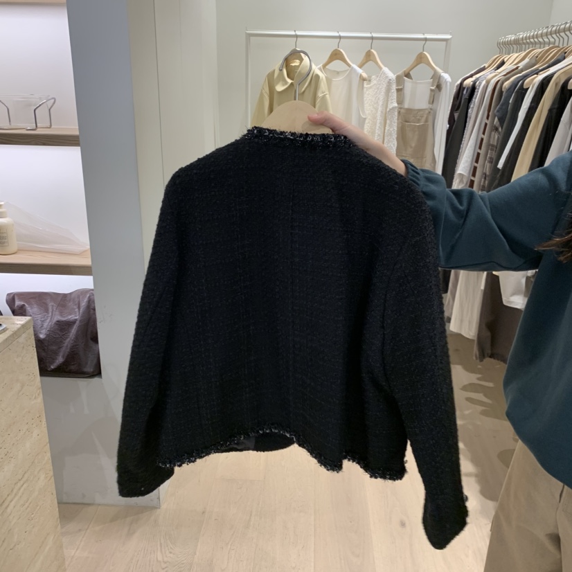 LIFFEY韓國代購女裝新款真品休閑人氣熱賣時尚夾克粗花呢LIFFEY夾克