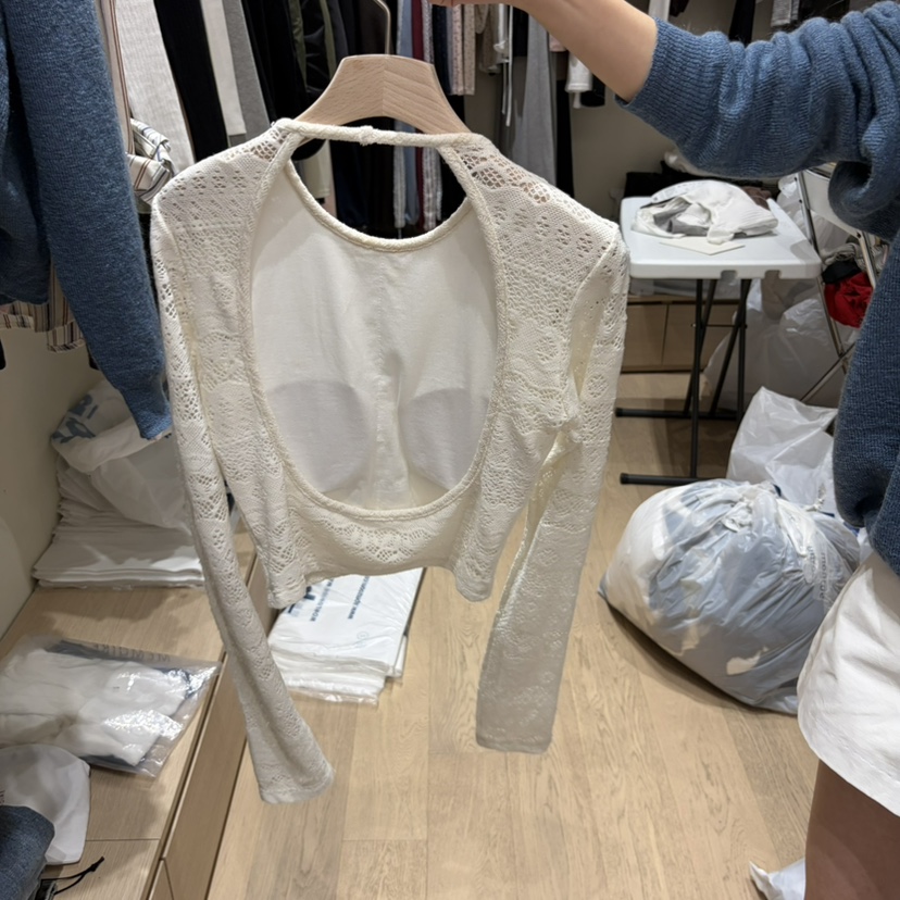 MONROE東大門直郵女士新品人氣真品休閑時尚熱賣長袖T恤蕾絲MONROE長袖T恤