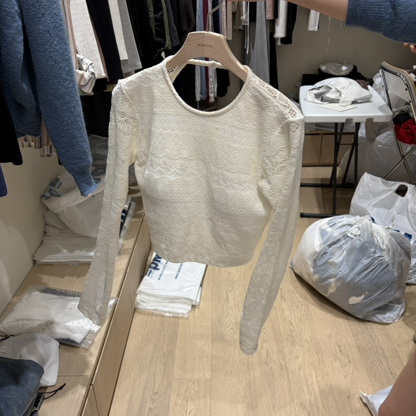 MONROE東大門直郵女士新品人氣真品休閑時尚熱賣長袖T恤蕾絲MONROE長袖T恤圖色1