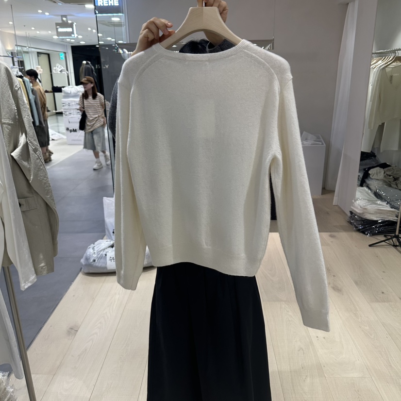 REHE韓國直郵女裝新品熱賣推薦真品人氣開衫羊絨圓領開衫REHE開衫