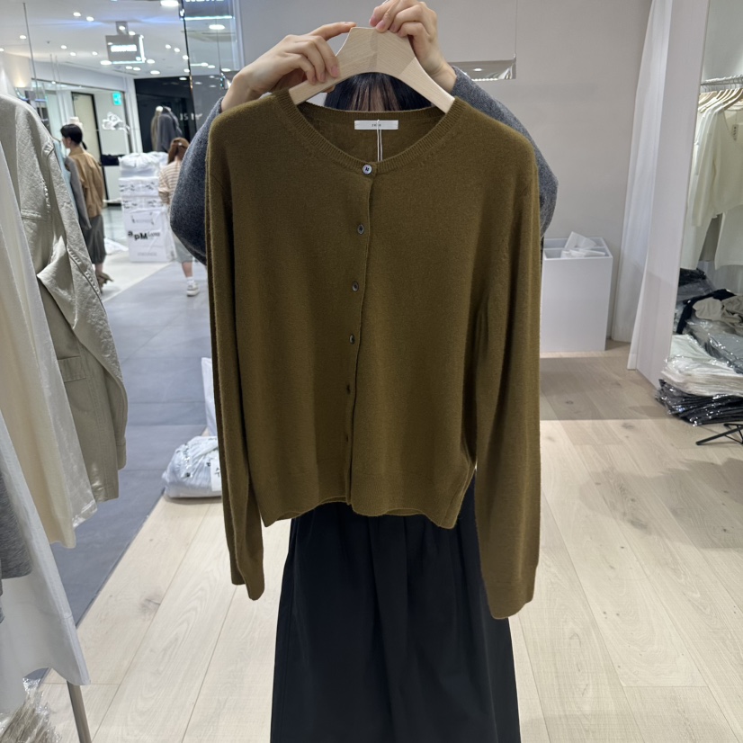 REHE韓國直郵女裝新品熱賣推薦真品人氣開衫羊絨圓領開衫REHE開衫圖色2