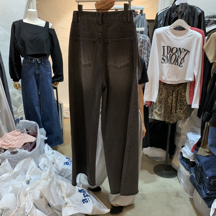 OZ韓國代購女裝新品真品推薦休閑人氣熱賣時尚牛仔褲雙按鈕OZ.ounce牛仔褲