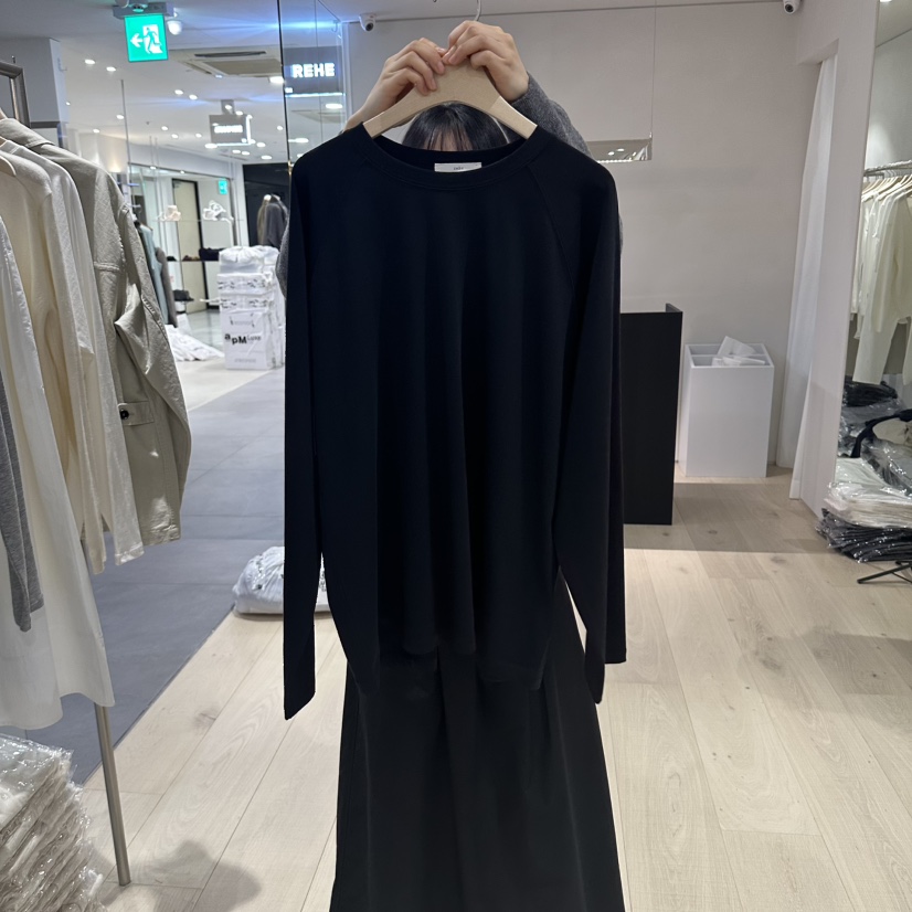 REHE東大門實拍女士新品推薦時尚人氣休閑長袖T恤插肩寬松REHE長袖T恤圖色4