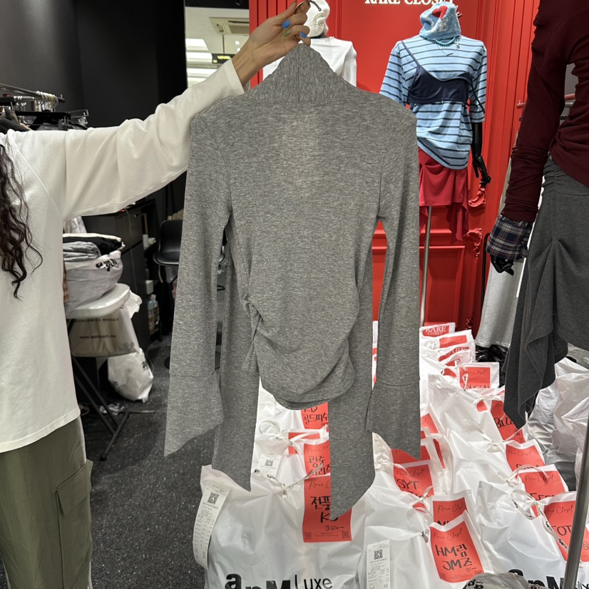 RARE CLOSET韓國代購女裝新品真品熱賣休閑長袖T恤含圍巾RARE CLOSET長袖T恤