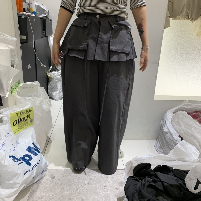 TYCHE東大門代購女裝新品人氣休閑推薦時尚真品裙褲口袋褶裥TYCHE裙褲圖色2墨