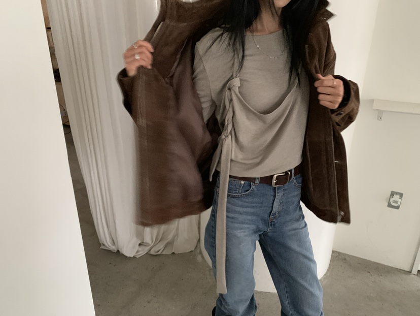 MOVENNE韓國代購女士新款休閑推薦真品時尚熱賣夾克絨面革MOVENNE夾克