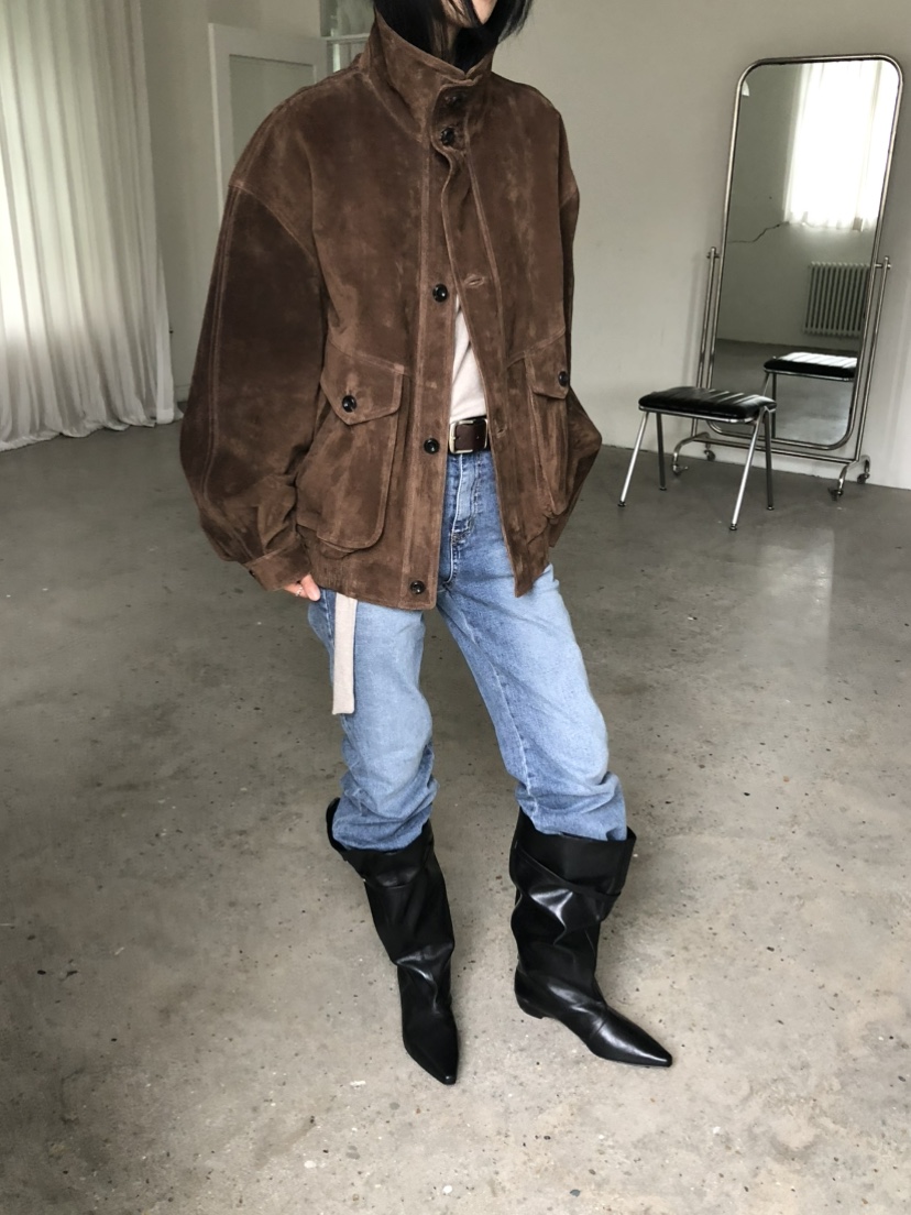 MOVENNE韓國代購女士新款休閑推薦真品時尚熱賣夾克絨面革MOVENNE夾克