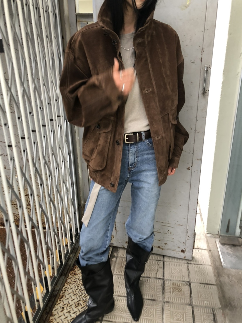 MOVENNE韓國代購女士新款休閑推薦真品時尚熱賣夾克絨面革MOVENNE夾克