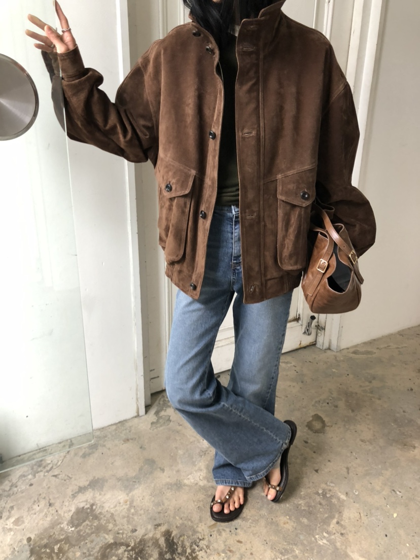 MOVENNE韓國代購女士新款休閑推薦真品時尚熱賣夾克絨面革MOVENNE夾克