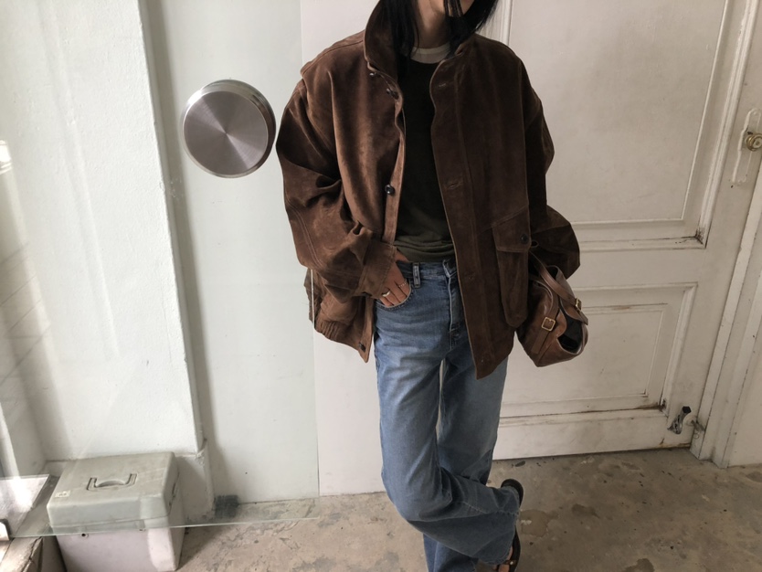 MOVENNE韓國代購女士新款休閑推薦真品時尚熱賣夾克絨面革MOVENNE夾克